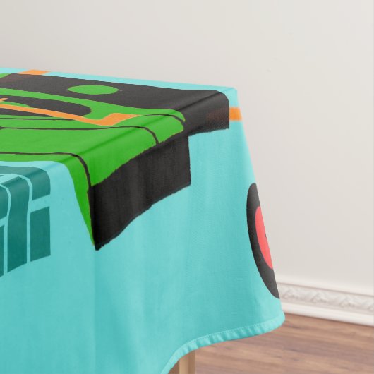 犬のテーブルクロスが付いているレトロのカップル テーブルクロス (インサイチュ)