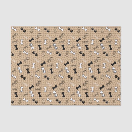 犬のテーマの足のプリント 薄葉紙 (正面)