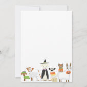 犬のテーマパピーパーティーハロウィン誕生日 招待状 (裏面)