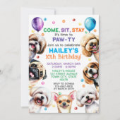 犬のテーマ10th誕生日パーティーへの招待 招待状 (正面)
