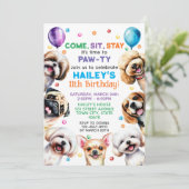 犬のテーマ11th誕生日パーティーへの招待 招待状 (スタンド正面)