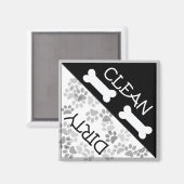 犬のテーマ「清潔で汚い」リマインダー マグネット (正面/裏面)