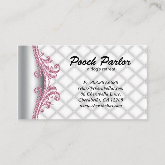 犬のデイケアペット獣医がタフテッドサテン 名刺 (裏面)