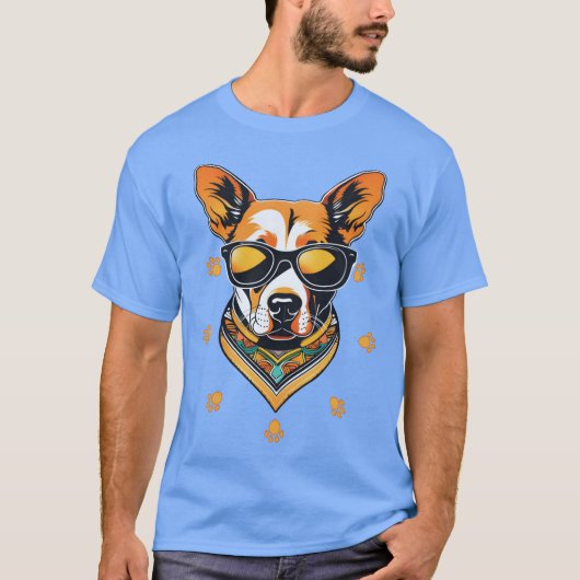 犬のデザインスタイリッシュの友人をスプープする Tシャツ (正面)