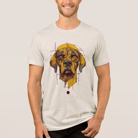 犬のデザイン トライブレンドTシャツ (正面)