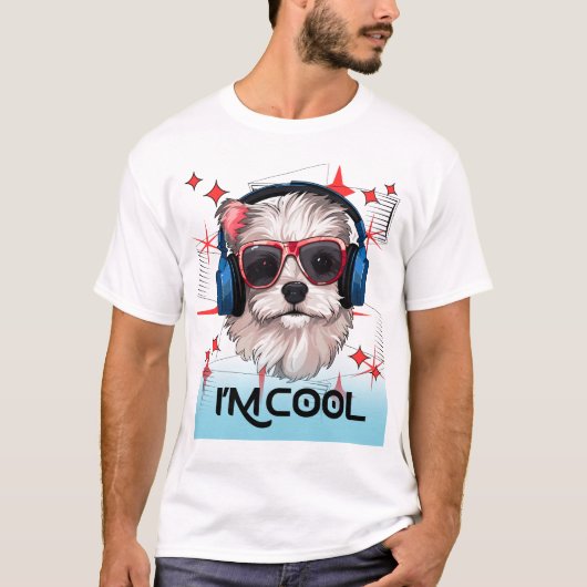 犬のデザイン Tシャツ (正面)
