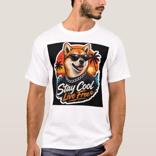 犬のデザイン Tシャツ (正面)