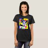 犬のデジタル犬ポートレート子犬 Tシャツ (正面フル)