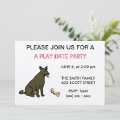 犬のデート遊パーティの招待状 招待状 (スタンド正面)