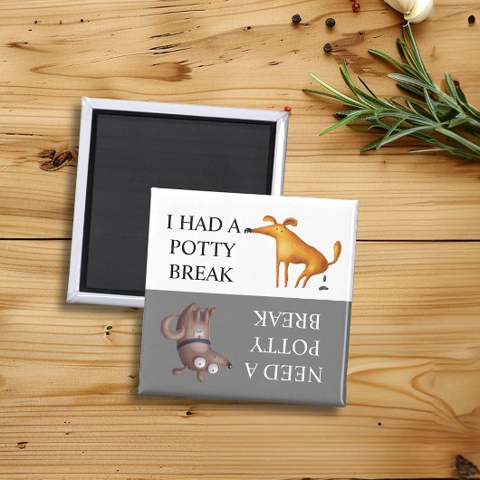 犬のトイレ休憩 うんちが消えた お出かけだ マグネット