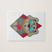 犬のトランプのポーカーとトランプのポーカーカード ジグソーパズル (横)