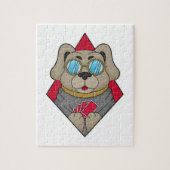 犬のトランプのポーカーとトランプのポーカーカード ジグソーパズル (縦)