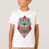 犬のトランプのポーカーとトランプのポーカーカード Tシャツ (正面)