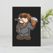 犬のトランプのポーカープレーヤーカードシガーカシオギャンブラーのギフト 招待状 (スタンド正面)