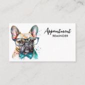 犬のトリマーおもしろい子犬ペットブルフランスのドッグ 予約カード (正面)