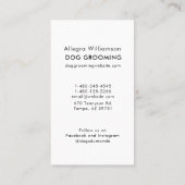 犬のトリマーおもしろい子犬ペットブルフランスのドッグ 名刺 (裏面)