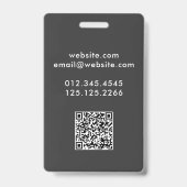 犬のトリマーおもしろいQRコードグレー バッジ (裏面)