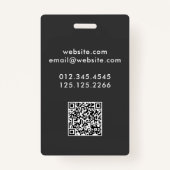 犬のトリマーおもしろいQRコードグレー バッジ (裏面)