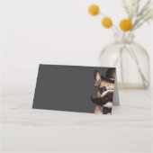 犬のトリマーかわいいフランスのブルドッググレー折り畳み 予約カード (裏面)