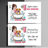 犬のトリマーかわいい子犬 名刺