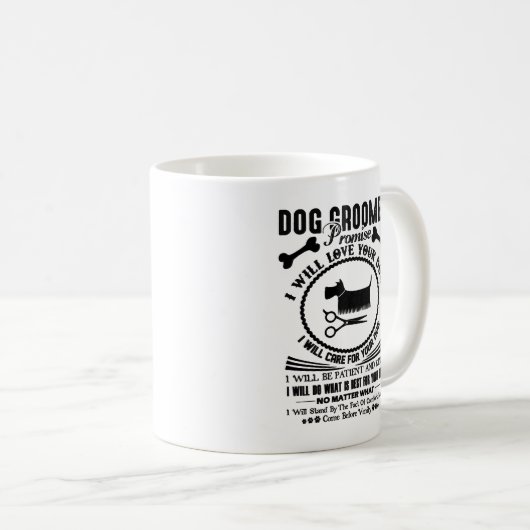 犬のトリマーの約束のマグ コーヒーマグカップ (正面右)