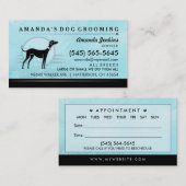 犬のトリマーの華麗で青及び黒い名刺 予約カード (正面/裏面)