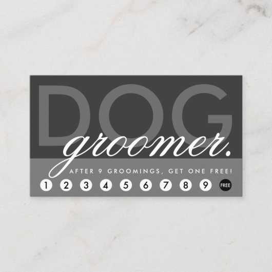 犬のトリマーはプログラムに報酬を与えます ロイヤリティカード (正面)