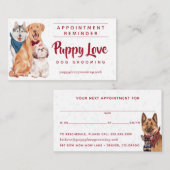 犬のトリマーウォーカーアポイントメントアラーム 名刺 (正面/裏面)