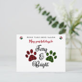 犬のトリマーウォーカーVetクライアント休日はがき シーズンポストカード (スタンド正面)