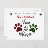 犬のトリマーウォーカーVetクライアント休日はがき シーズンポストカード (正面/裏面)