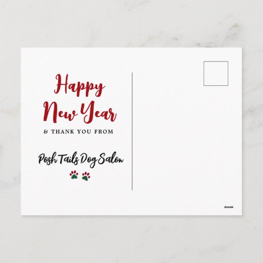 犬のトリマーウォーカーVetクライアント休日はがき シーズンポストカード (裏面)