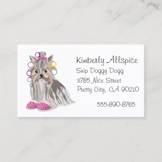 犬のトリマーサロンヨークシャーテリアヨークシャーテリア 名刺 (正面)