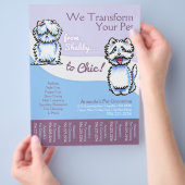 犬のトリマーシャビーシックなウェスティーティアシート チラシ (手)