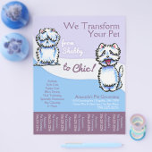 犬のトリマーシャビーシックなウェスティーティアシート チラシ (シングル)