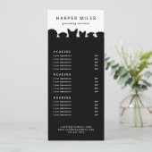 犬のトリマーシルエット価格リストまたはサービスカード 招待状 (スタンド正面)