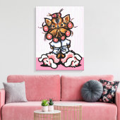 犬のトリマースパヨークシャーテリアピンク キャンバスプリント (インサイチュ (リビング))