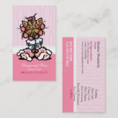 犬のトリマースパヨークシャーテリアピンク 名刺 (正面/裏面)