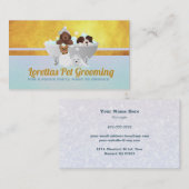 犬のトリマースローガンビジネスカード 名刺 (正面/裏面)