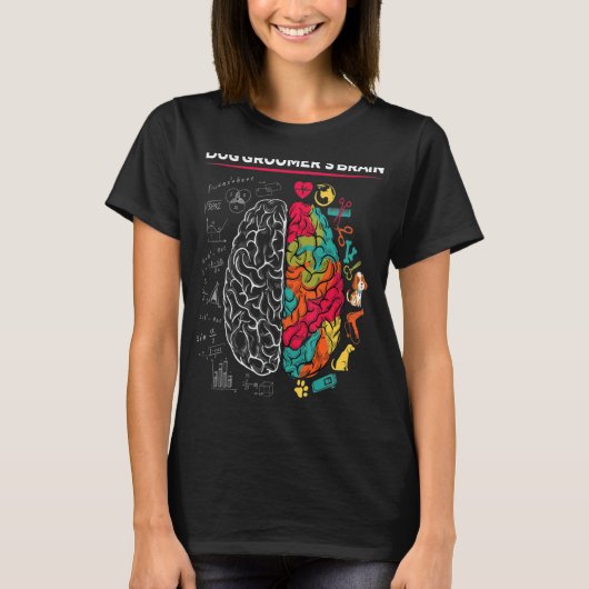 犬のトリマートリマーサロングルーミング犬の動物 Tシャツ (正面)