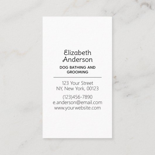 犬のトリマービコンフリーズ 名刺 (裏面)