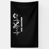 犬のトリマーペットグルーミングの心音ペット好き 横断幕 (縦)