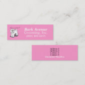 犬のトリマーペットグルーミングビコンフリースガーリー スキニー名刺 (正面/裏面)