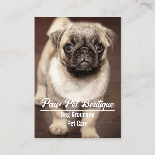 犬のトリマーペットケアパピーウォーカー 名刺 (正面)