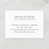 犬のトリマーペットケア水の色の子犬 名刺 (裏面)