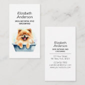 犬のトリマーポメラニア犬 名刺 (正面/裏面)