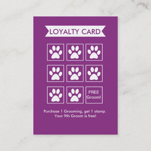 犬のトリマーロイヤリティカード – Personalizable ロイヤリティカード (裏面)