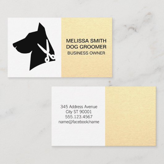 犬のトリマーロゴ 予約カード (正面/裏面)