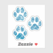 犬のトリマー洗い足プリント水色水 シール (シート)