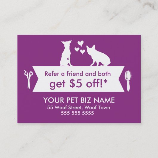 犬のトリマー紹介カード – Personalizable 紹介カード (正面)