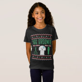 犬のトリマー醜いクリスマスセーター Tシャツ (正面フル)